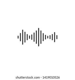 Soundwave Line Art Vector Icon Design Template. Sound / Audio Wave For Music, App, Or Website.