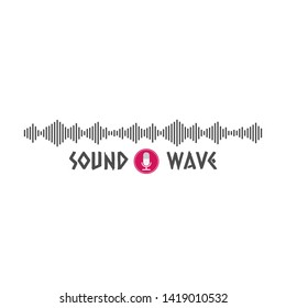 Soundwave line art vector icon design template. Sound / audio wave for music, app, or website.