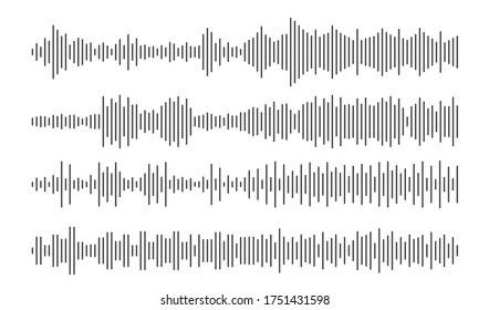 Soundwave Line, Audio, Sound Wave. Design Sound Spectrum, Equalizer Template. Music Vibration Element. Vector Illustration EPS 10 