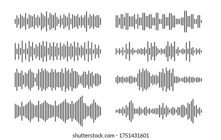 Soundwave line, audio, sound wave. Design sound spectrum, equalizer template. Music vibration element. Vector illustration EPS 10 