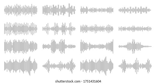 Soundwave line, audio, sound wave. Design sound spectrum, equalizer template. Music vibration element. Vector illustration EPS 10 