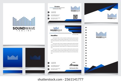 soundwave logo design with a crown shape concept idea