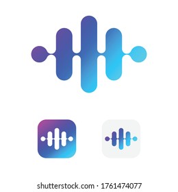 Soundwave Logo . Digital Stream . apps . music icon . soound icon . gradient logo . sound . wave . iconic . technology . digital . music