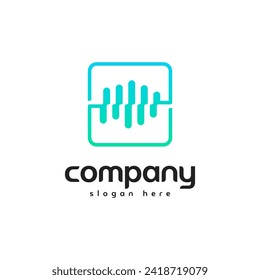 Icono del logotipo de la onda sonora y vector