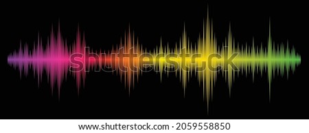 Soundwave multicolor on black  background in vector format