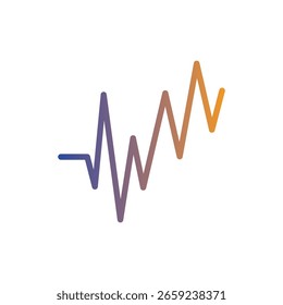 Diseño plano de Vector de ícono de música de onda sonora