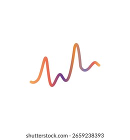 Diseño plano de Vector de ícono de música de onda sonora