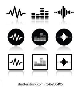 soundwave music vector icons set svg