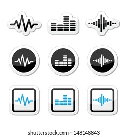 Soundwave Music Vector Icons Set 