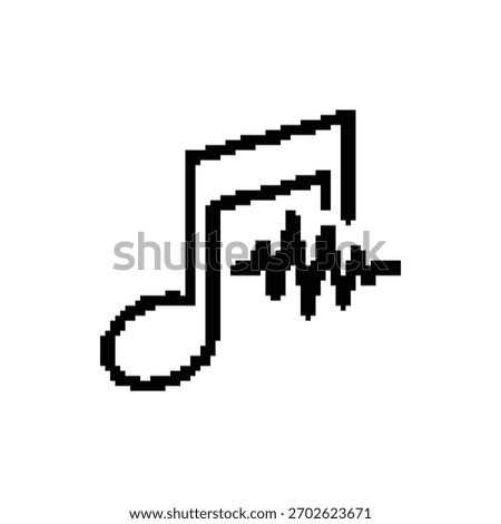 Soundwave, musical note, audio and sonic representation together