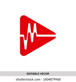 soundwave play button logo design
