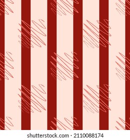 Soundwave seamless pattern. Curve waves background. Repeated texture in doodle style for fabric, wrapping paper, wallpaper, tissue. Vector illustration.