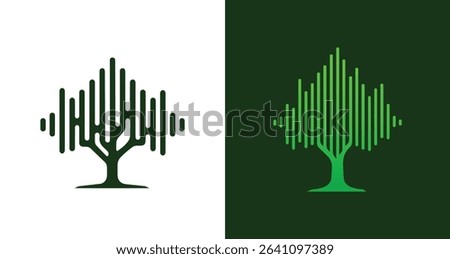 Soundwave Tree Logo Modern Audio Visualization Icon