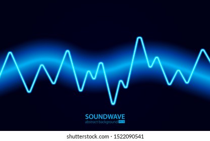 Soundwave vector abstract background. Music radio wave. Sign of audio digital record, vibration, pulse and music soundtrack