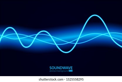 Soundwave vector abstract background. Music radio wave. Sign of audio digital record, vibration, pulse and music soundtrack