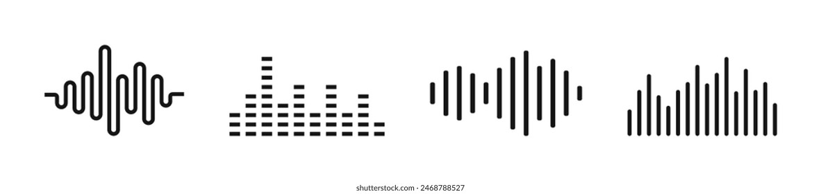 Soundwave vector icon. Sound waves icons. Audio wave logo concept.