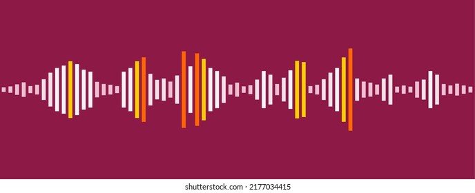 Soundwave waveform lines. Simple audio sound display. Abstract vector for podcast or music streaming.