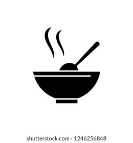Soup black icon, vector sign on isolated background. Soup concept symbol, illustration 