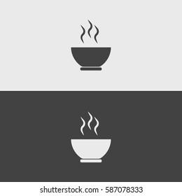 Soup  black and white icons.illustration isolated vector sign symbol