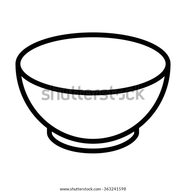 Soup Bowl Dishware Line Art Vector Stock Vector (Royalty Free) 363241598