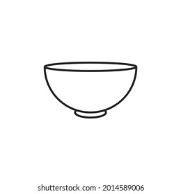 Soup Bowl dishware outline vector. Bowl icon line art