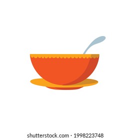 soup bowl flat design  vector illustration