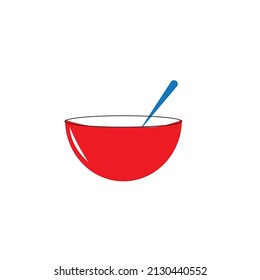 Soup bowl flat or minimalist logo