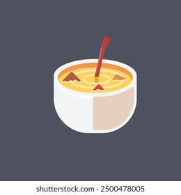 soup bowl food in flat vector design.