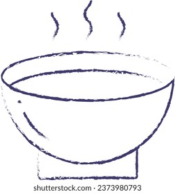 Soup bowl hand drawn vector illustration