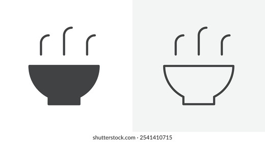 Soup bowl icon flat and simple set design