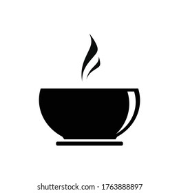 Soup Bowl Icon. Flat Vector Graphic in White Background.