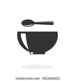 Soup Bowl Icon Flat Vector illustration