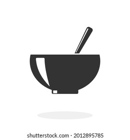 Soup Bowl Icon Flat Vector illustration 