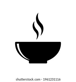 soup bowl icon illustration in solid black style