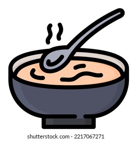 soup in bowl icon outline color