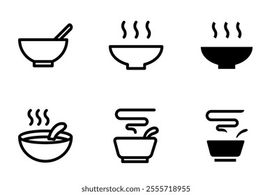 soup bowl icon set design