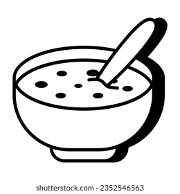 Soup bowl icon in trendy design