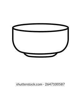 Soup bowl. Kitchenware icon. Line vector kitchen utensil and tool. Cutlery illustration