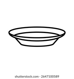 Soup bowl. Kitchenware icon. Line vector kitchen utensil and tool. Cutlery illustration