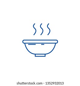 Soup bowl line icon concept. Soup bowl flat  vector symbol, sign, outline illustration.