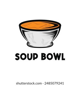 soup bowl logo design concept vintage style