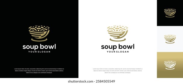 Soup bowl logo design vector concept. Food bowl logo icon. logo for food restaurant