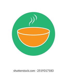 soup bowl meal vector icon set