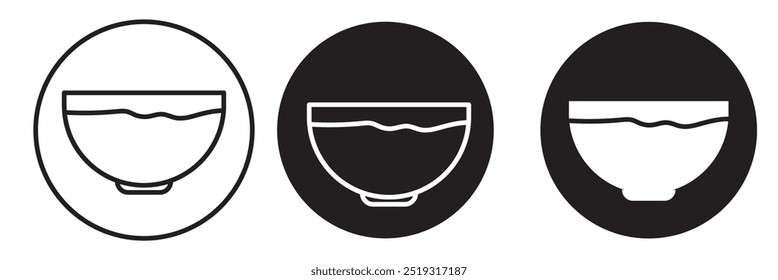 soup bowl meal vector icon set