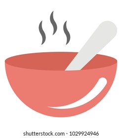 
A soup bowl with a spoon
