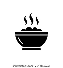 Soup Bowl with Steam, Hot Meal and Comfort Food Symbol