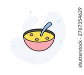 Soup Bowl Vector Fill outline Icons Eps 10 File