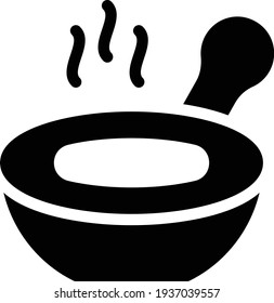 soup bowl vector glyph flat icon