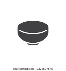 Soup bowl vector icon. filled flat sign for mobile concept and web design. Kitchen bowl glyph icon. Symbol, logo illustration. Vector graphics