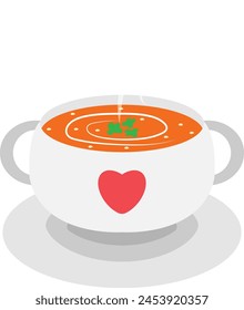 Soup bowl vector image or clipart for background or project